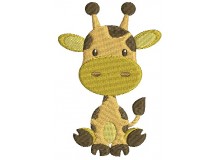 Stickdatei - Dschungeltiere Giraffe sitzend